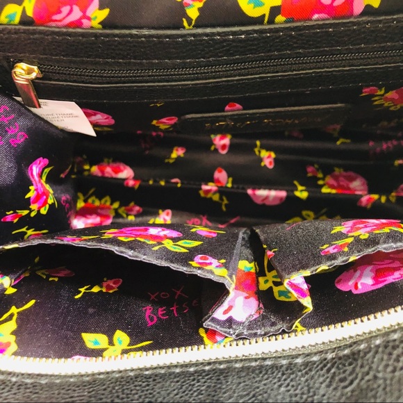 Betsey Johnson Viva La Studs Black Crossbody Bag - Picture 5 of 7